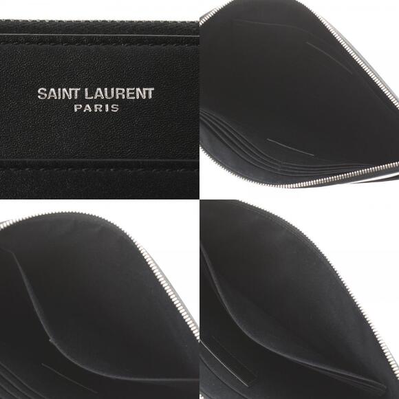 SAINT LAURENT Black Calfskin Clutch Bag - Picture 11 of 12